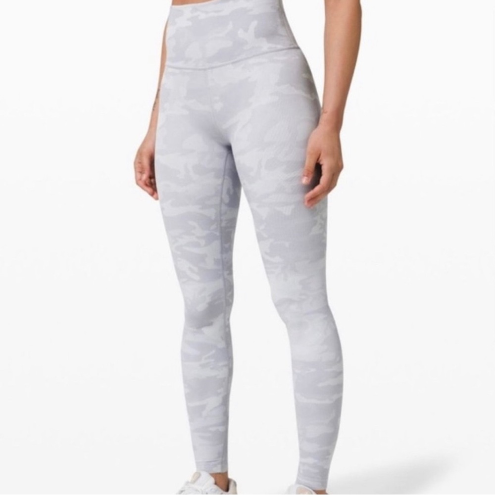 Lululemon Wonder Under White Camo Leggings
